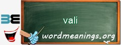 WordMeaning blackboard for vali